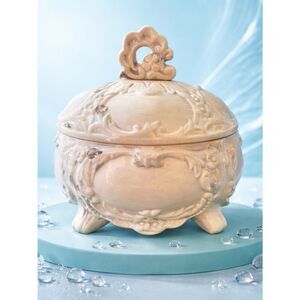 Handmade Porcelain White Wash Trinket Dish/Candy Dish - made in 1978